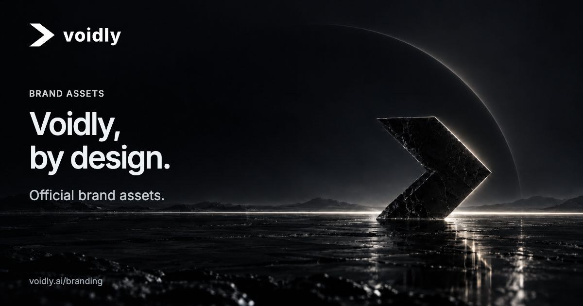 Voidly — Brand assets. Voidly, by design. Official brand assets.