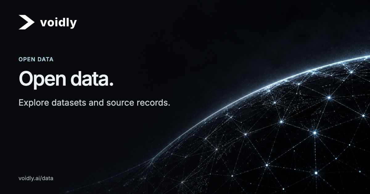 Voidly — Open data. Open data. Explore datasets and source records.