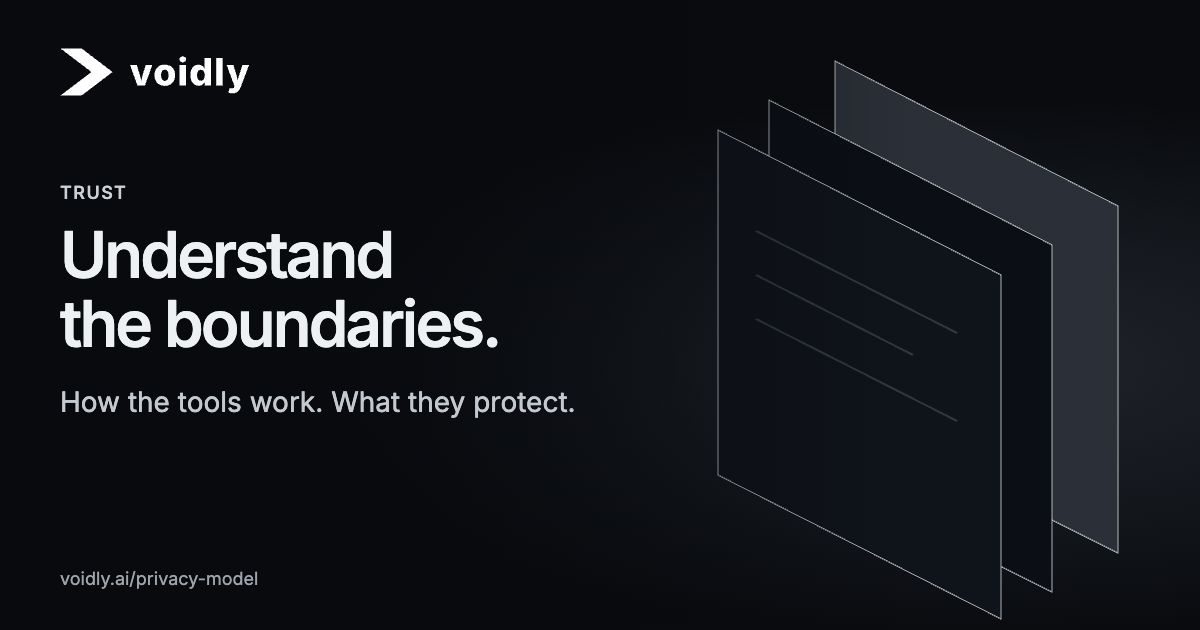 Voidly — Trust. Understand the boundaries. How the tools work. What they protect.